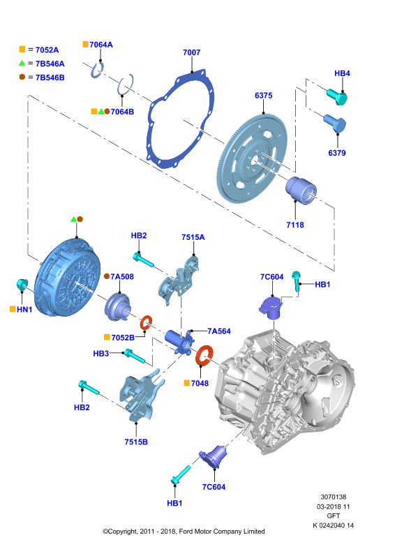 Сцепление PowerShift Ford Focus 3 1.6 — комплект, маховик и детали