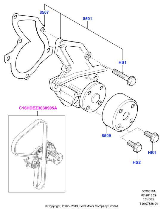 Водяной насос Ford 1778516 — аналоги, срок замены и установка для Focus 3