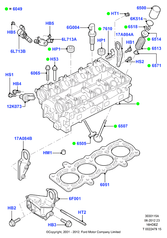 Головка блока цилиндров Ford 1481576 — применимость, замена и подбор