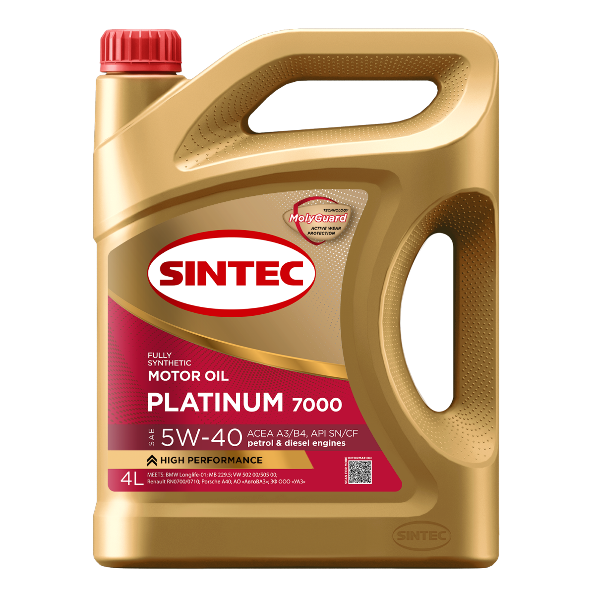 Моторное масло SINTEC PLATINUM 7000 5W-40 A3/B4 SN/CF