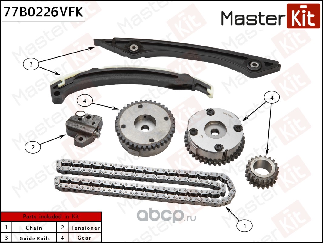 Комплект цепи ГРМ Master Kit с артикулом 77B0226VFK