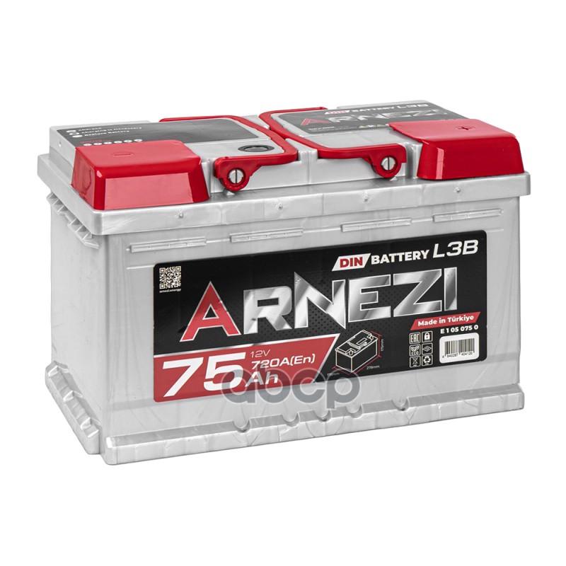 Аккумулятор Arnezi DIN 75 Ач обратный R+ 278x175x175 L3B EN 720 А ARNEZI E1050750