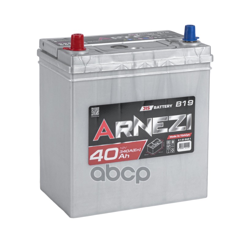 Аккумулятор Arnezi JIS 40 Ач прямой тон. клеммы L+ 197x128x225 B19NS40 EN 340 А ARNEZI E1310401