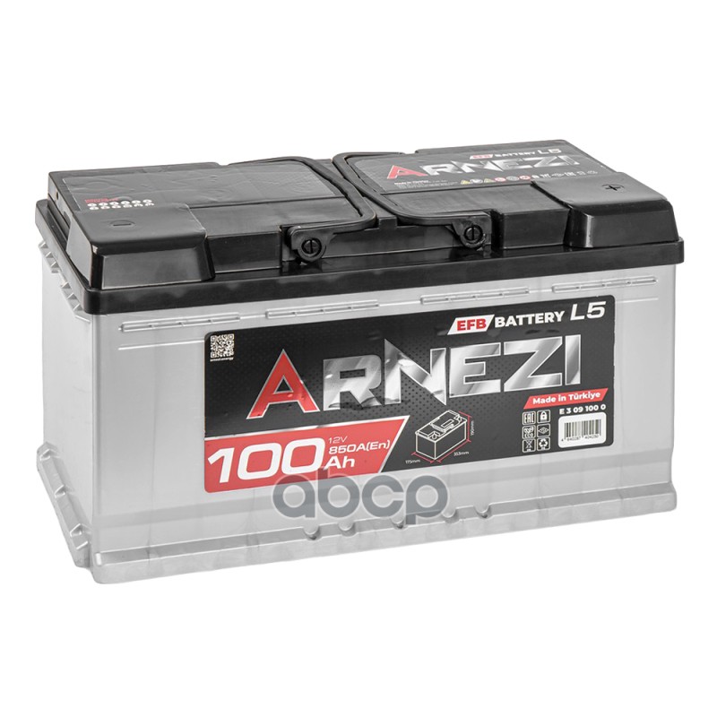 Аккумулятор Arnezi EFB Start-stop 100 Ач обратный R+ 353x175x190 L5 EN 850 А ARNEZI E3091000