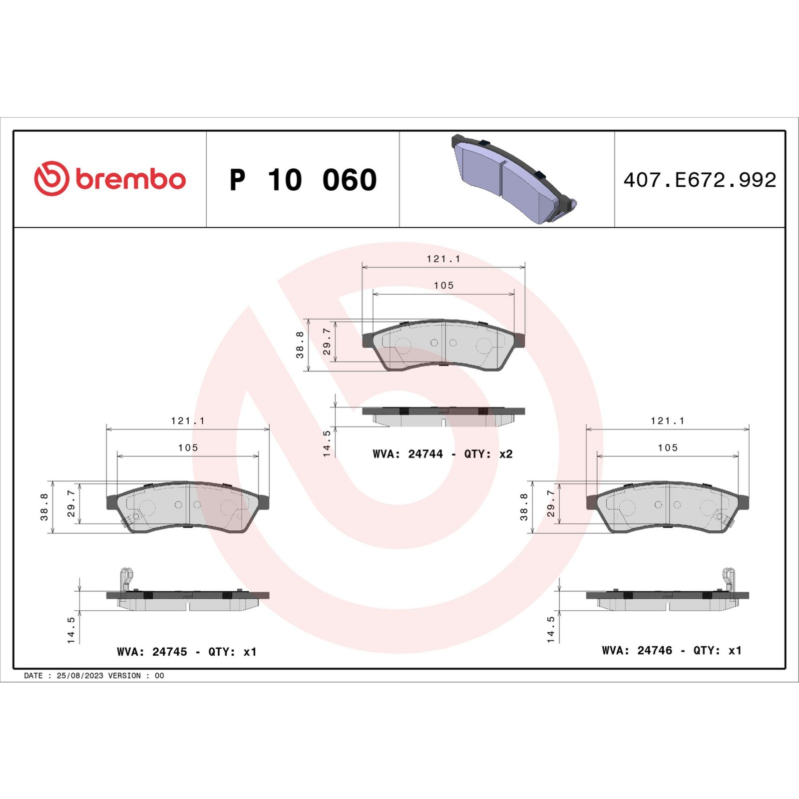 Задние тормозные колодки с низким содержанием металла Brembo PRIME P10060
