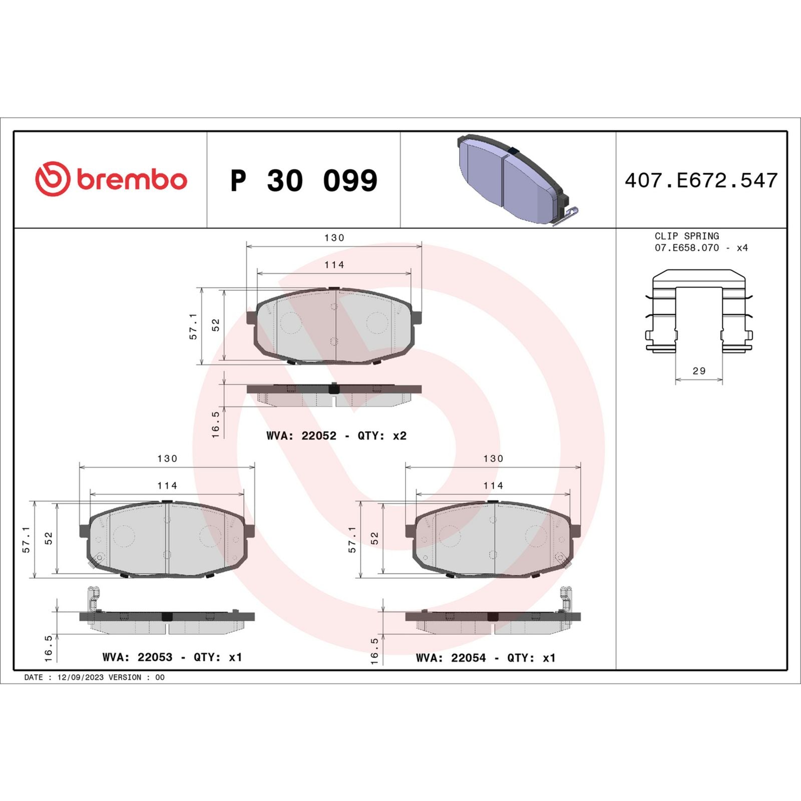 Передние тормозные колодки с низким содержанием металла Brembo PRIME P30099