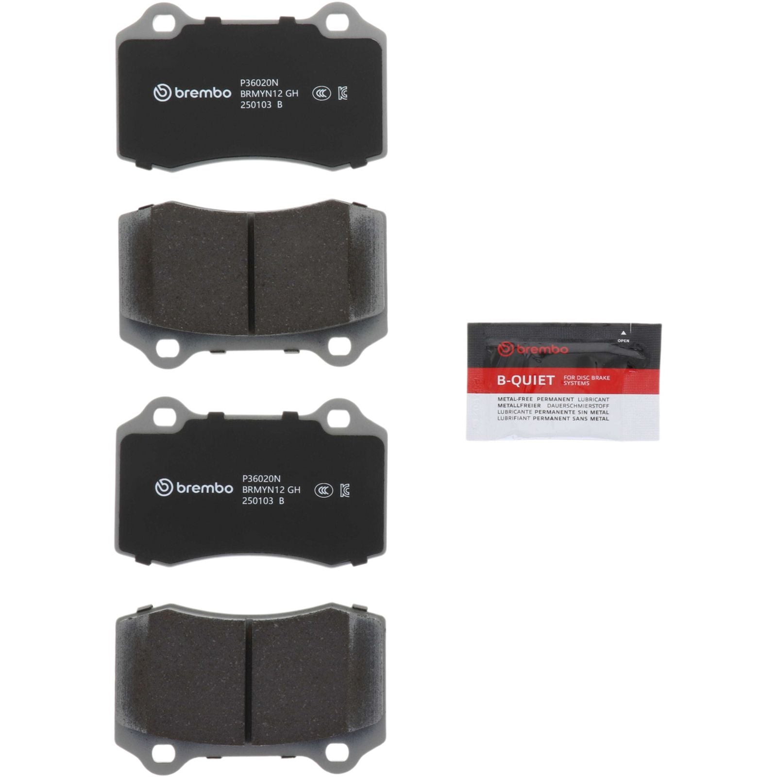 Керамические задние тормозные колодки Brembo PRIME P36020N