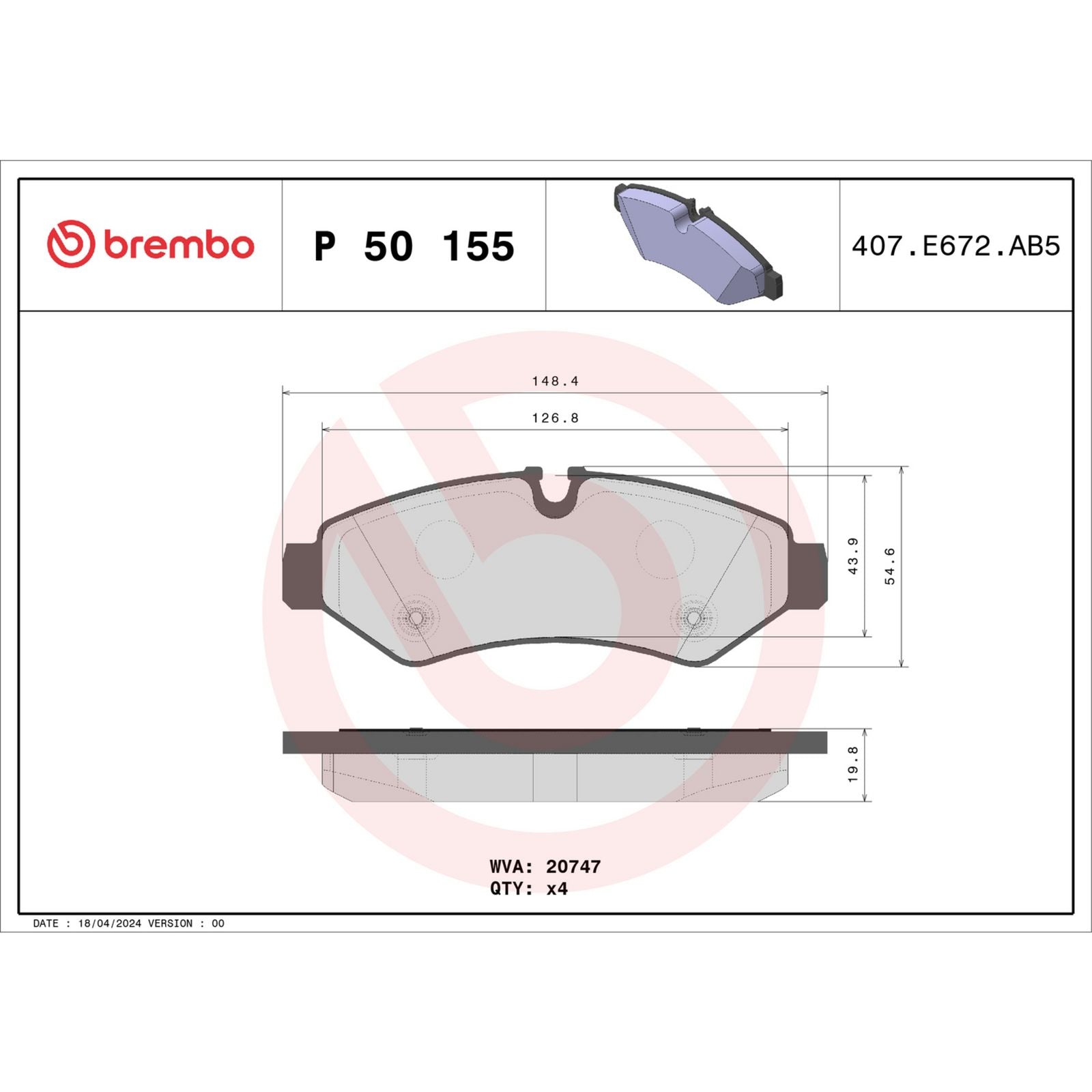 Задние тормозные колодки с низким содержанием металла Brembo PRIME P50155