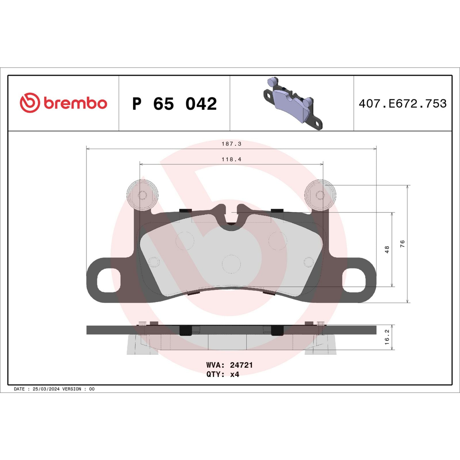 Задние тормозные колодки с низким содержанием металла Brembo PRIME P65042