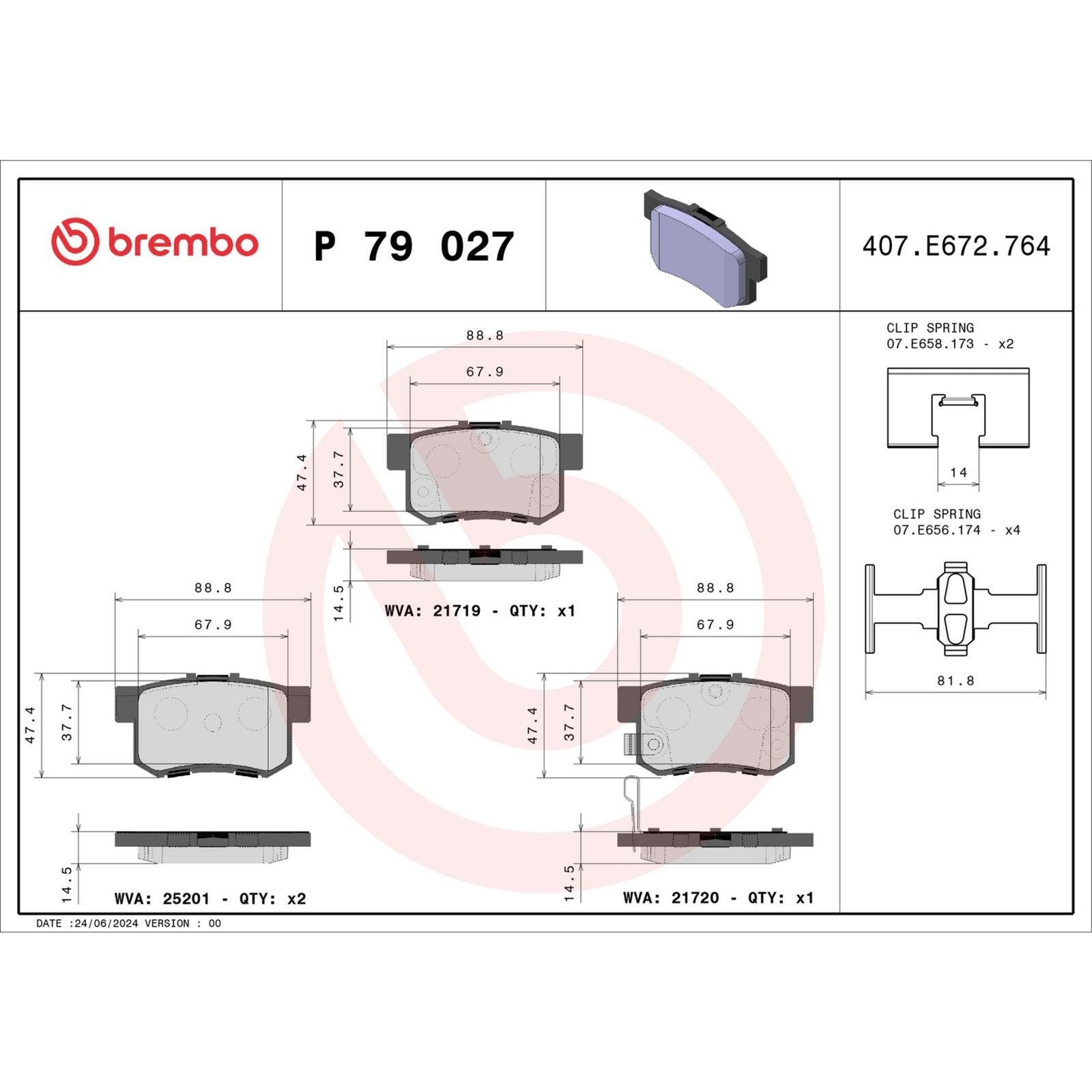 Задние тормозные колодки с низким содержанием металла Brembo PRIME P79027