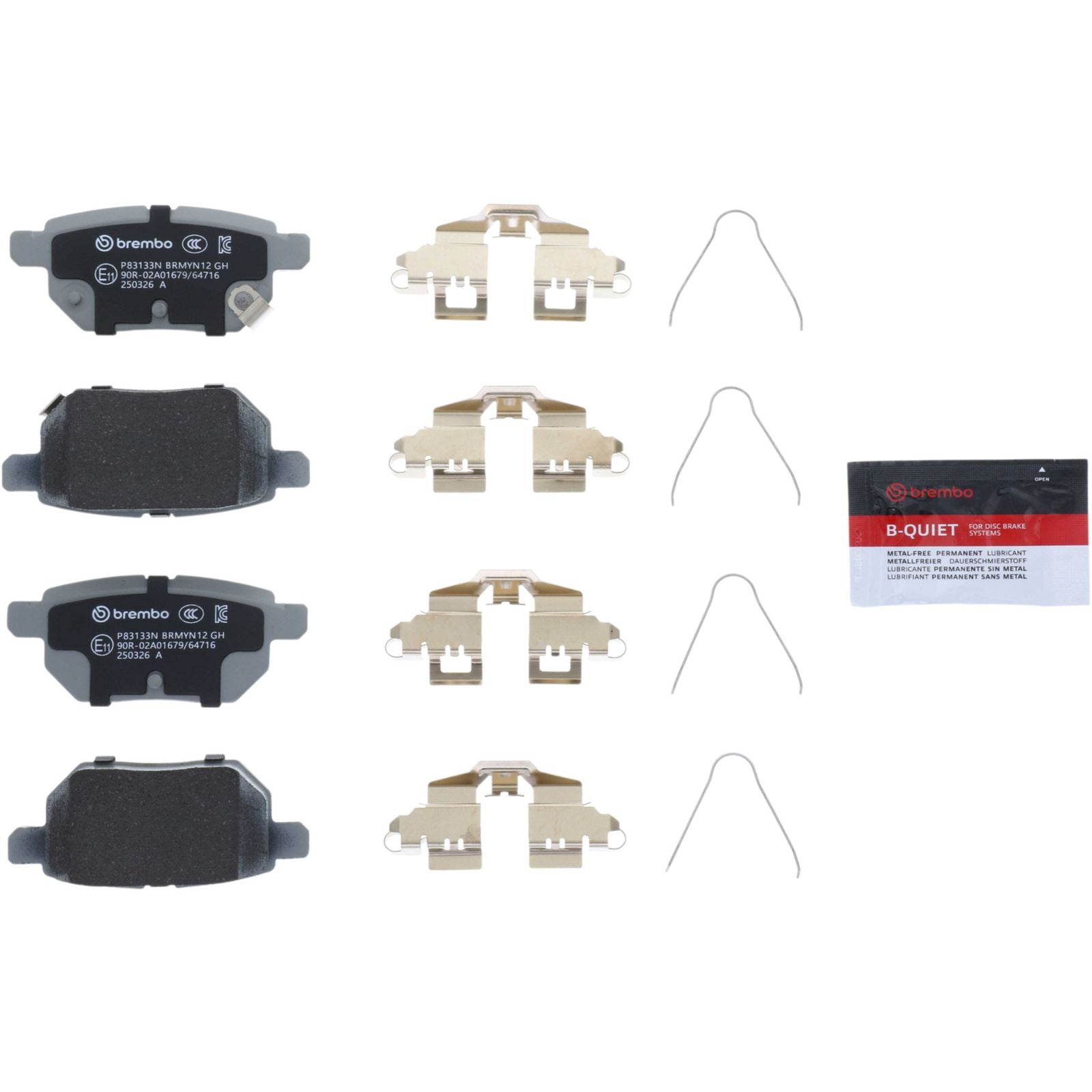 Керамические задние тормозные колодки Brembo PRIME P83133N