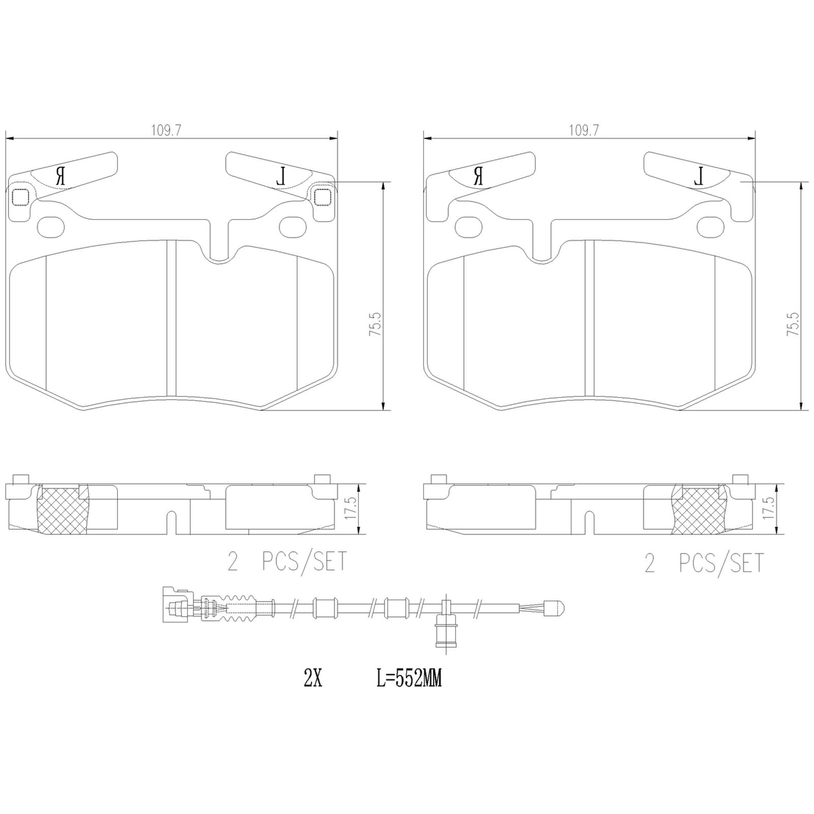 Керамические задние тормозные колодки Brembo PRIME P83164N