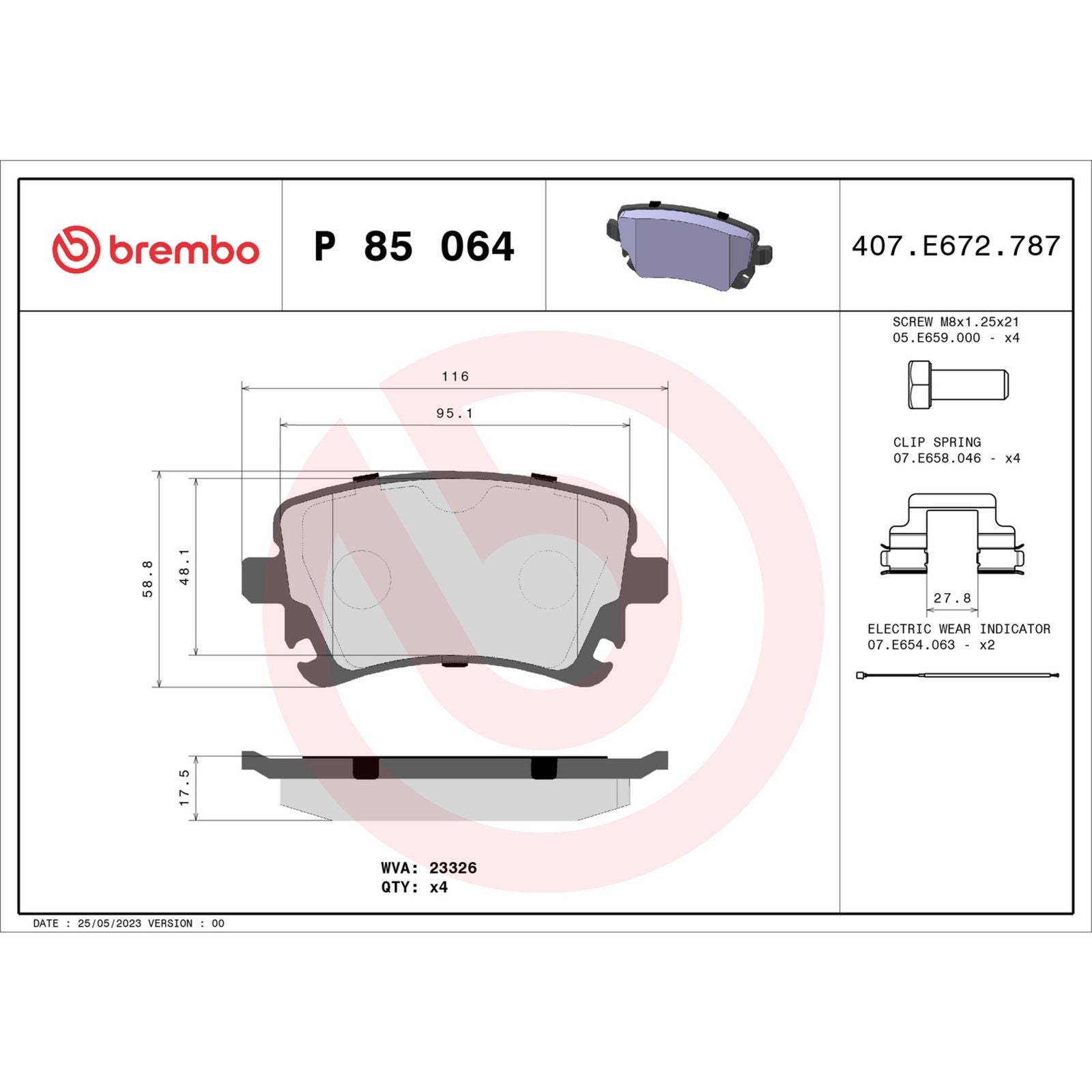 Задние тормозные колодки с низким содержанием металла Brembo PRIME P85064