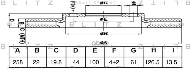 Диск тормозной передний BLITZ BS0507