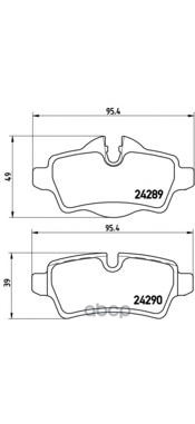 Колодки задние BREMBO P06052 для Toyota, Mitsubishi и BMW