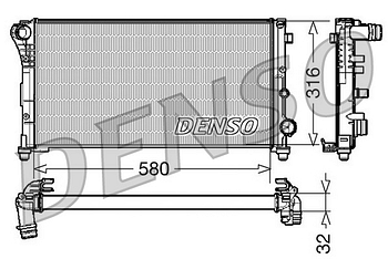 Радиатор охлаждения DENSO DRM09084