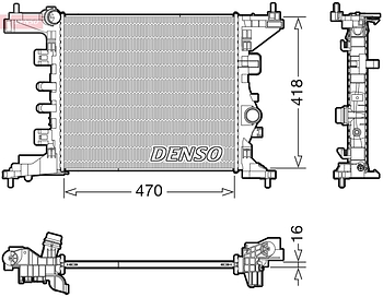 Радиатор охлаждения DENSO DRM20121
