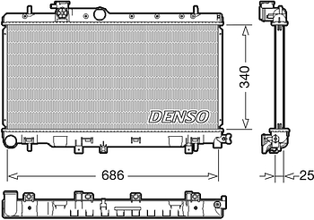 Радиатор охлаждения DENSO DRM36020