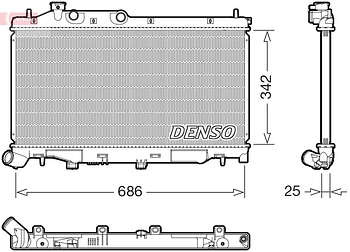 Радиатор охлаждения DENSO DRM36027