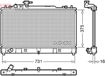 Радиатор охлаждения DENSO DRM44036