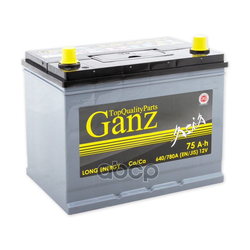 Аккумулятор GANZ ASIA 75 Ач обратный R+ 260x175x225 D26 EN 640 А GANZ GAA750