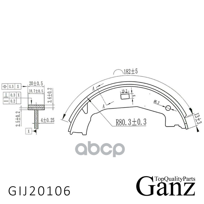 Колодки GANZ GIJ20106 &mdash; BMW 1 и 3 серий 160&times;20