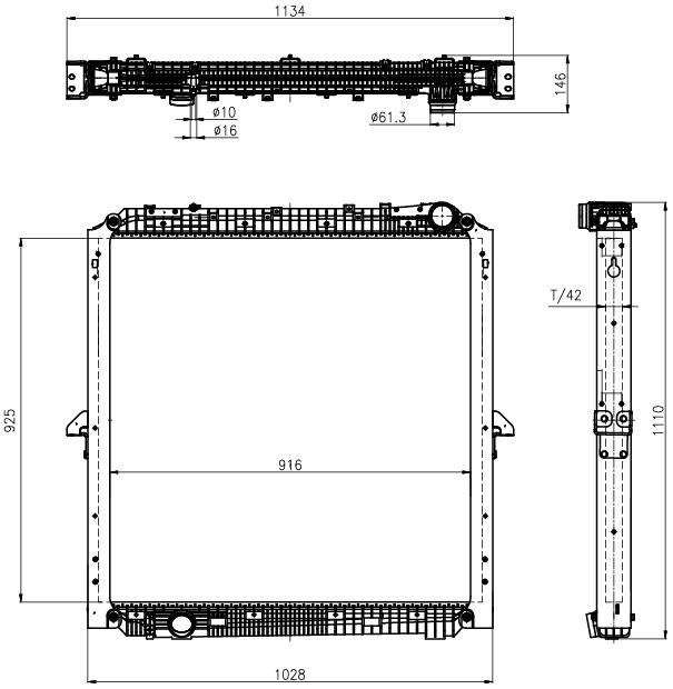Радиатор охлаждения для ам (11-) E-6 (выс. сердц. 925мм) LUZ