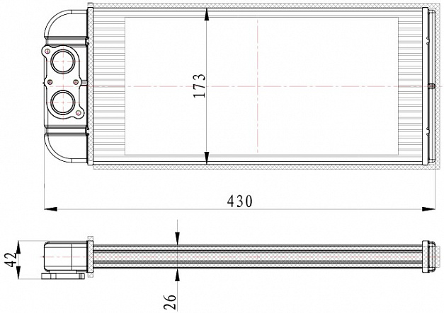 Радиатор отопителя для ам DongFeng DFH4180 GX LUZAR LRh 3088