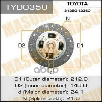 Диск сцепления MASUMA TYD035