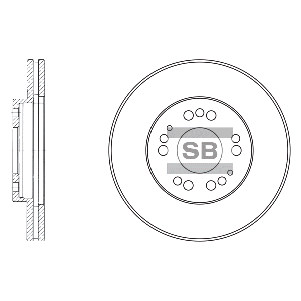 Передний тормозной диск SANGSIN SD1022