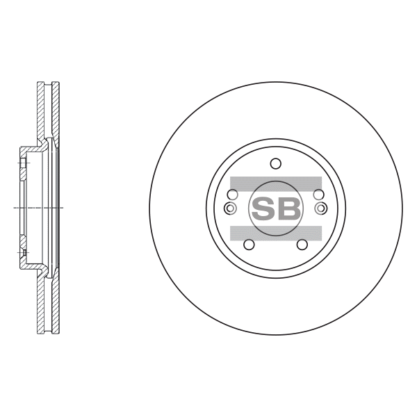 Передний тормозной диск SANGSIN SD1053