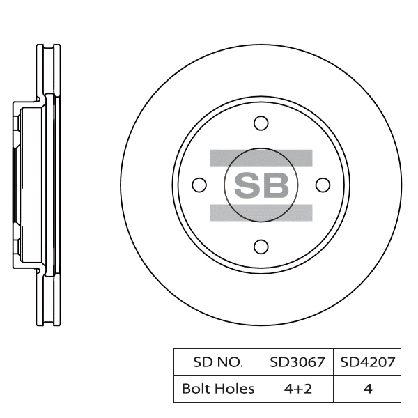 Передний тормозной диск SANGSIN SD4207