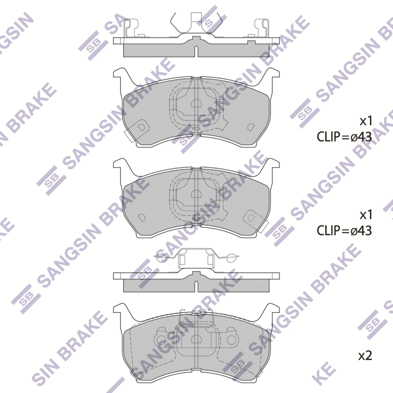 Передние тормозные колодки Sangsin SP1051