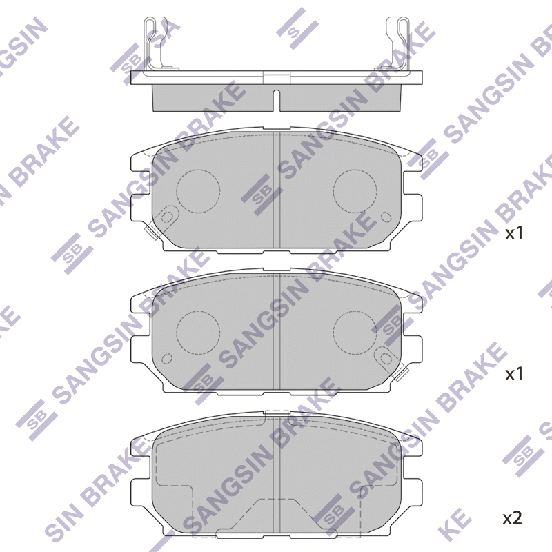 Задние тормозные колодки Sangsin SP1069