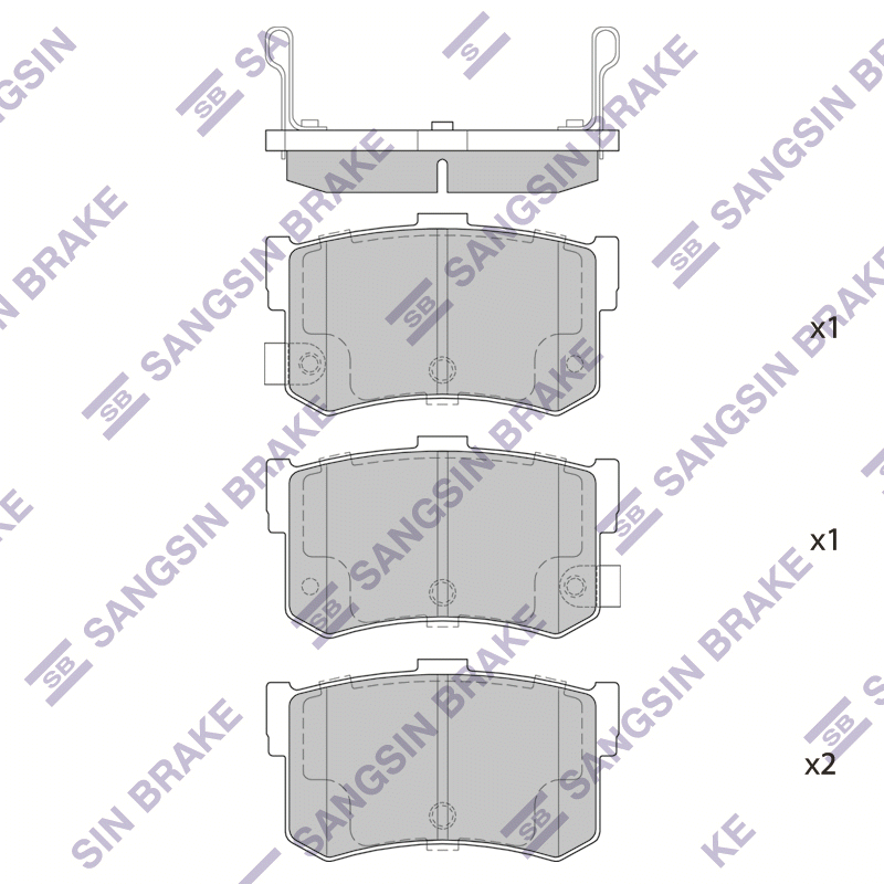 Задние тормозные колодки Sangsin SP1074