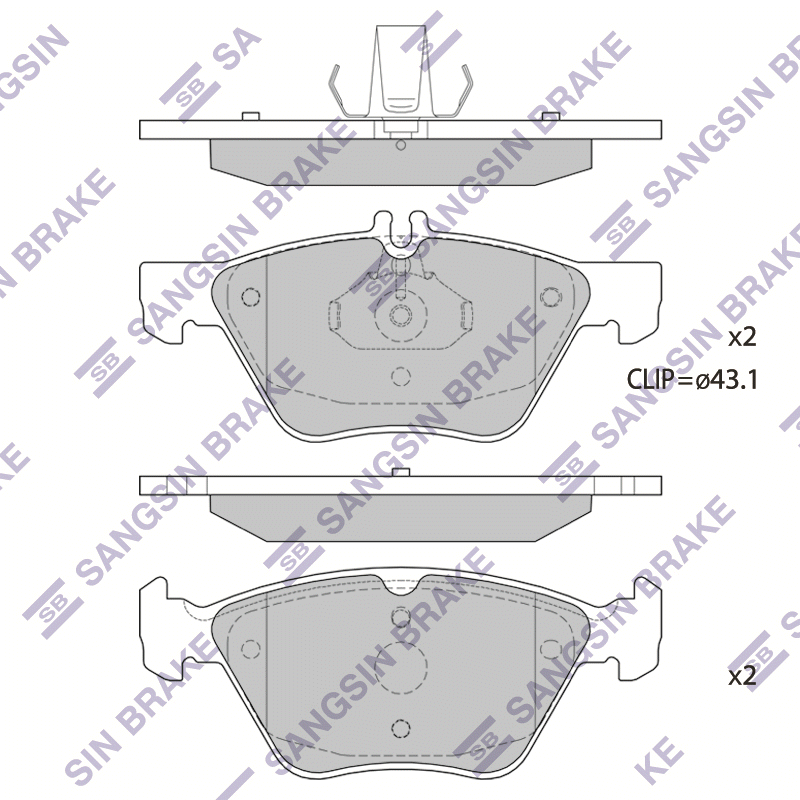 Передние тормозные колодки Sangsin SP1088