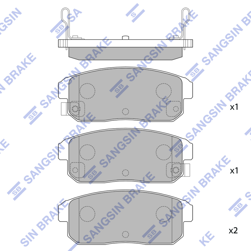 Задние тормозные колодки Sangsin SP1163A
