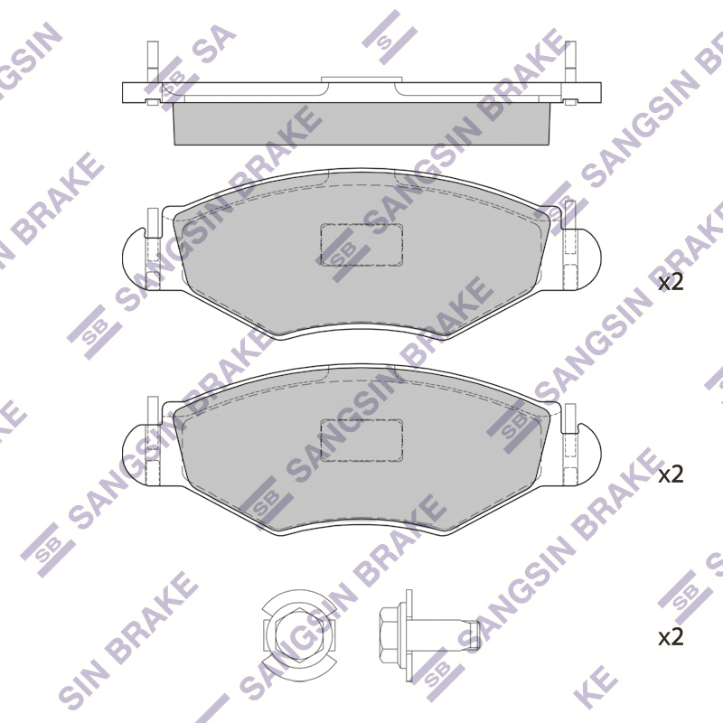 Передние тормозные колодки Sangsin SP1179