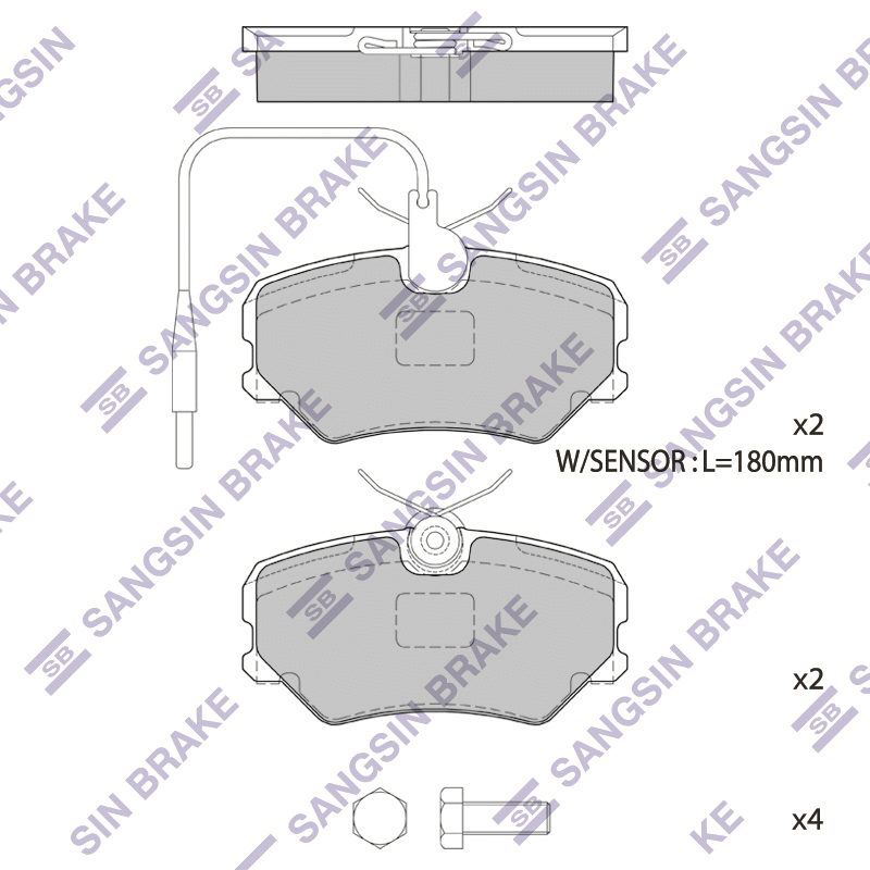 Передние тормозные колодки Sangsin SP1180