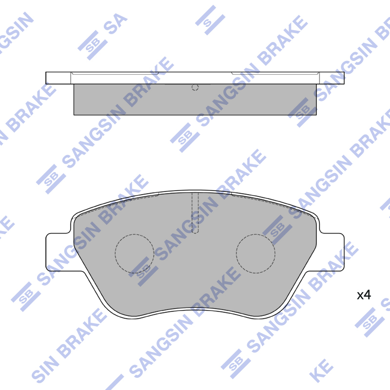 Передние тормозные колодки Sangsin SP1201A