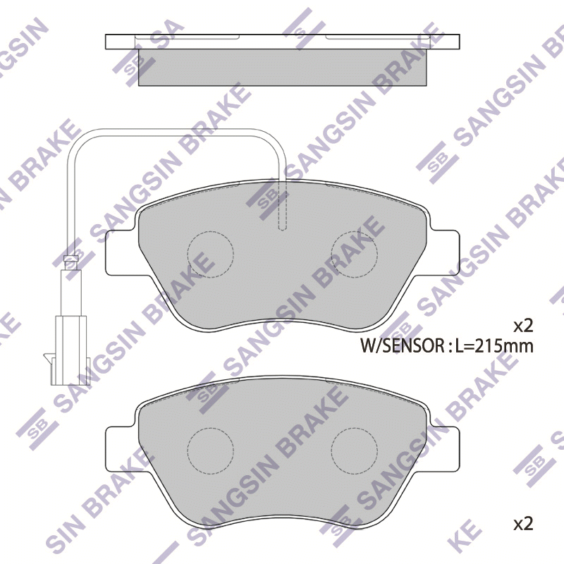 Передние тормозные колодки Sangsin SP1201B