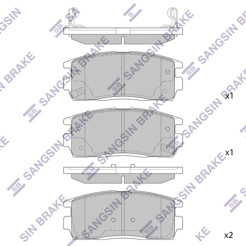 Задние тормозные колодки Sangsin SP1205