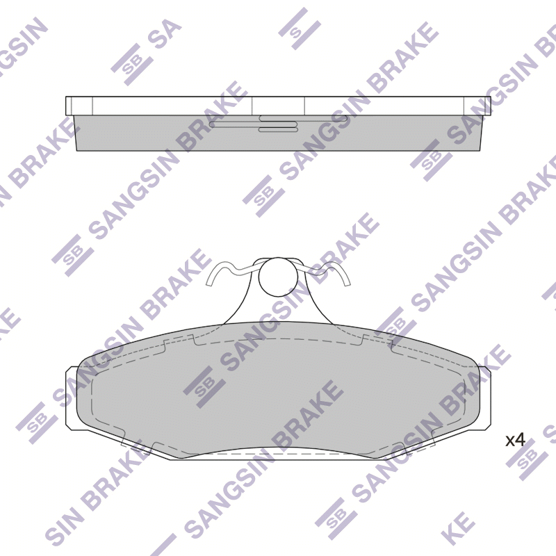 Задние тормозные колодки Sangsin SP1210
