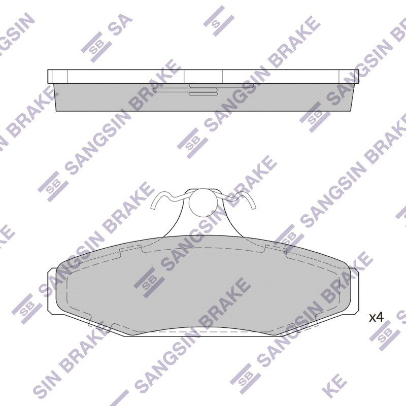 Задние тормозные колодки Sangsin SP1210A