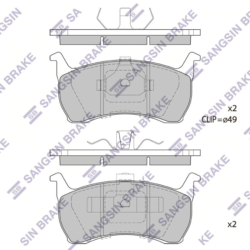 Передние тормозные колодки Sangsin SP1212