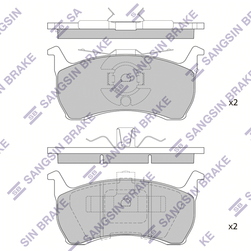 Передние тормозные колодки Sangsin SP1213