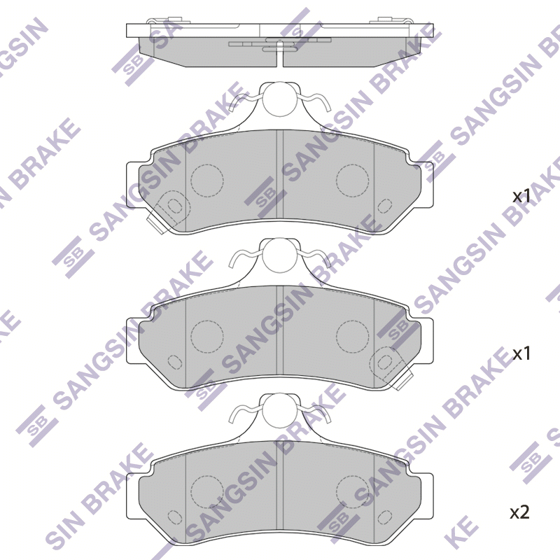 Задние тормозные колодки Sangsin SP1236