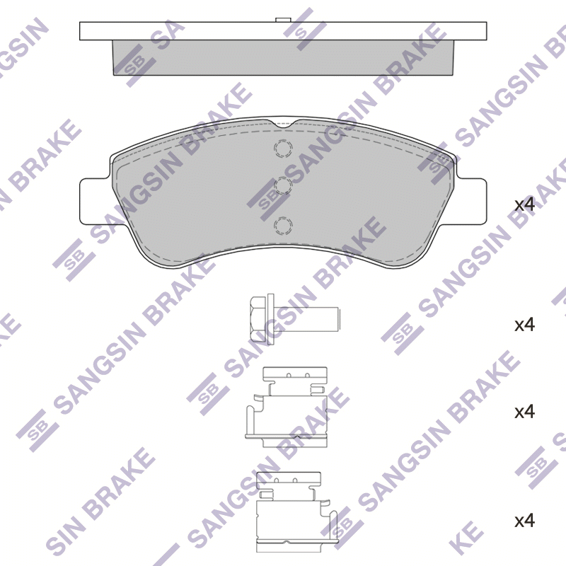 Передние тормозные колодки Sangsin SP1241