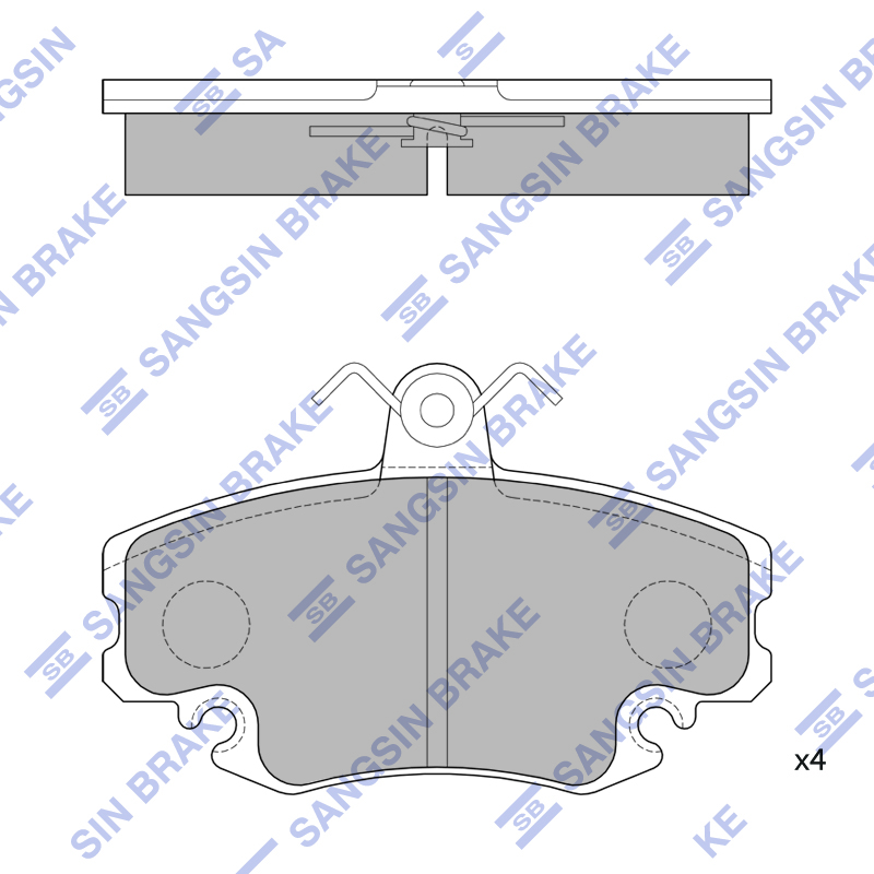 Передние тормозные колодки Sangsin SP1243