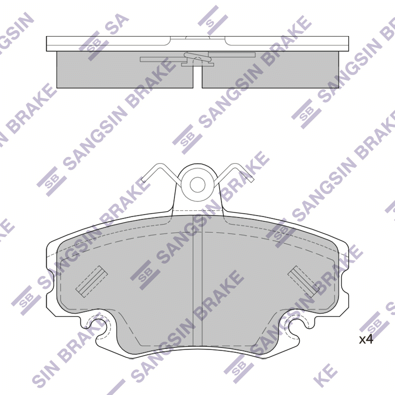 Передние тормозные колодки Sangsin SP1243A